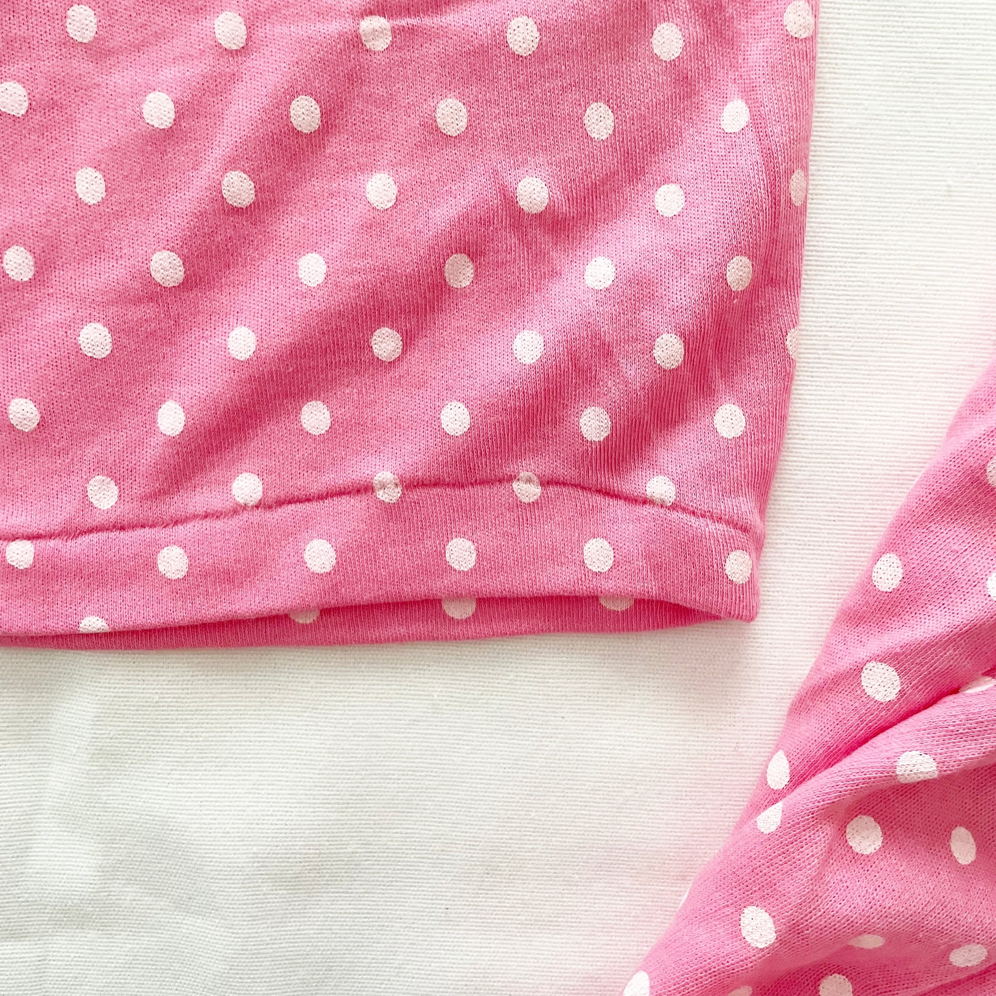 Pink Polka Dot Boat Neck Top Set • 2T - Yellow Clover Vintage Kids Clothes