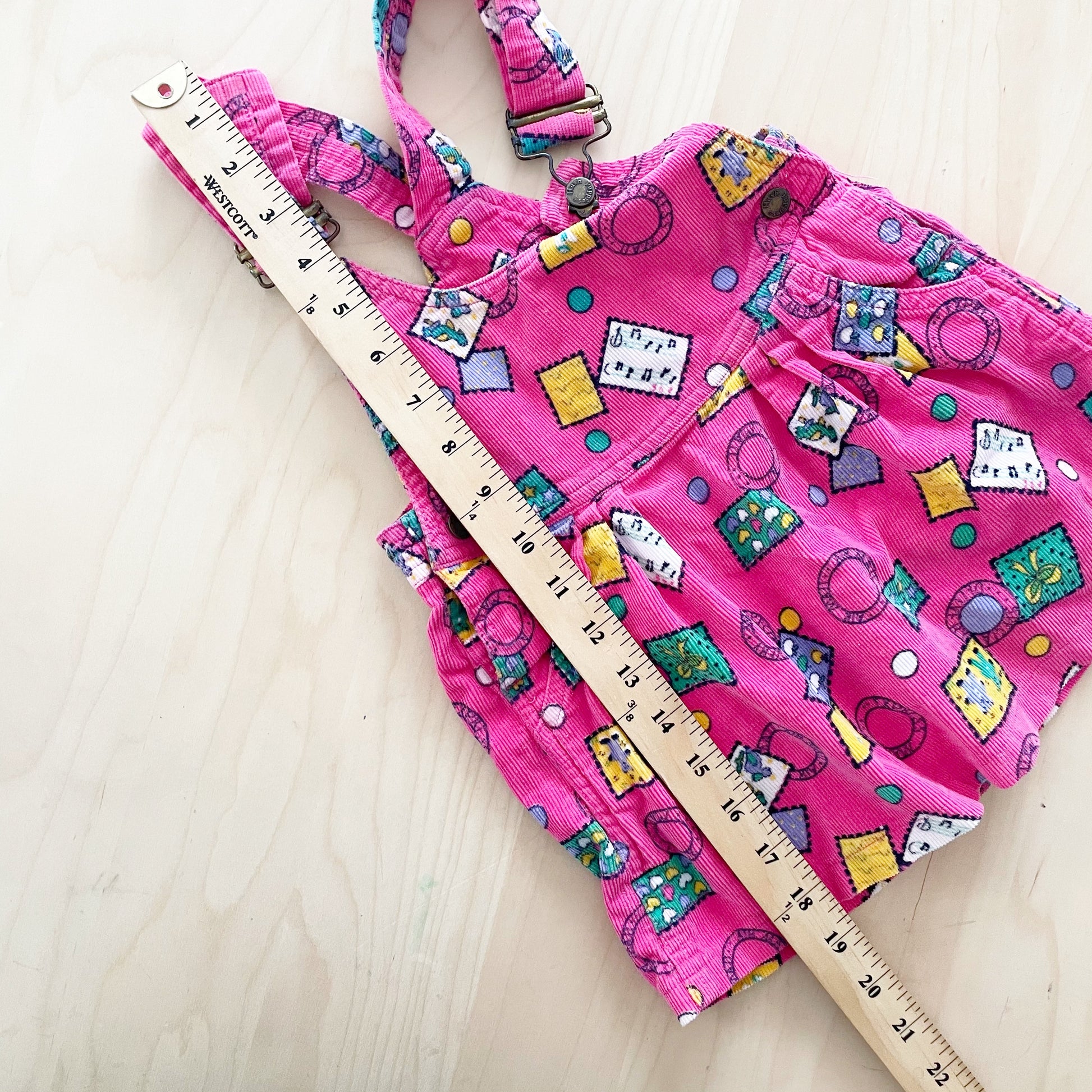 Hush Puppies Stamp Pattern Cord Jumper - Yellow Clover Vintage Kids Clothes