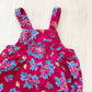 Vintage Baby B’gosh Red Floral Cord Footed Overalls Romper