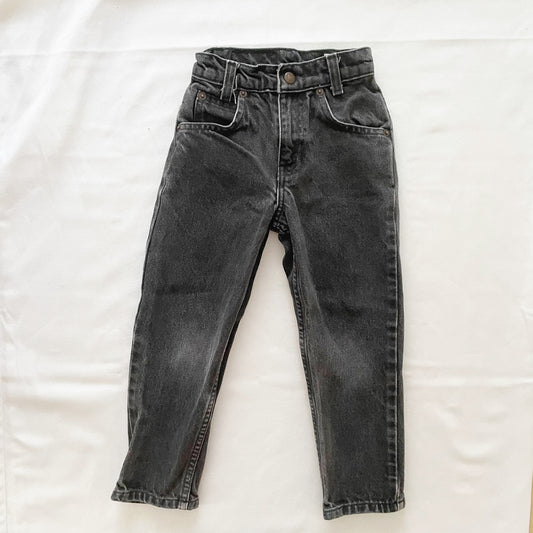 Levi’s 550 Relaxed Fit Orange Tab Black Jeans - Yellow Clover Vintage Kids Clothes