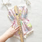 Pastel Print Sunsuit - Yellow Clover Vintage Kids Clothes