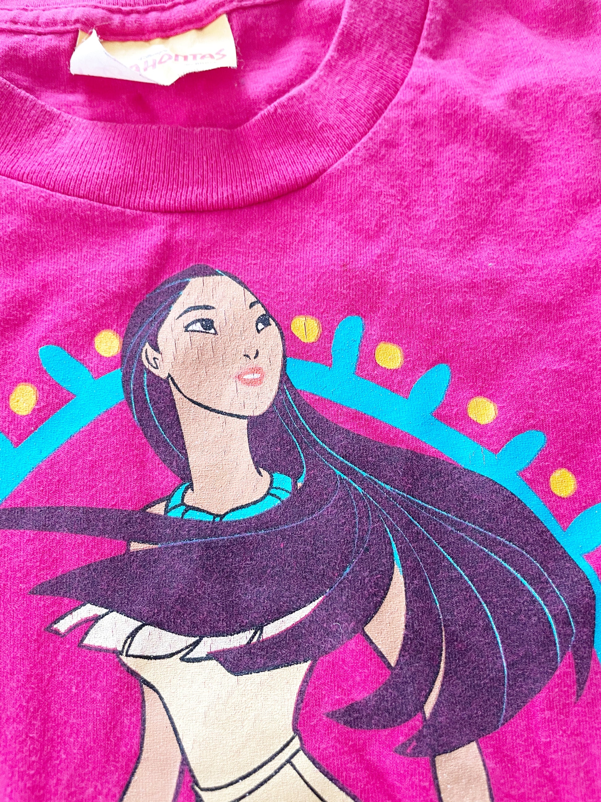 Pocahontas Graphic Tee - Yellow Clover Vintage Kids Clothes