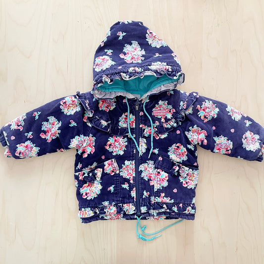 OshKosh Floral Bouquet Cord Ruffle Coat