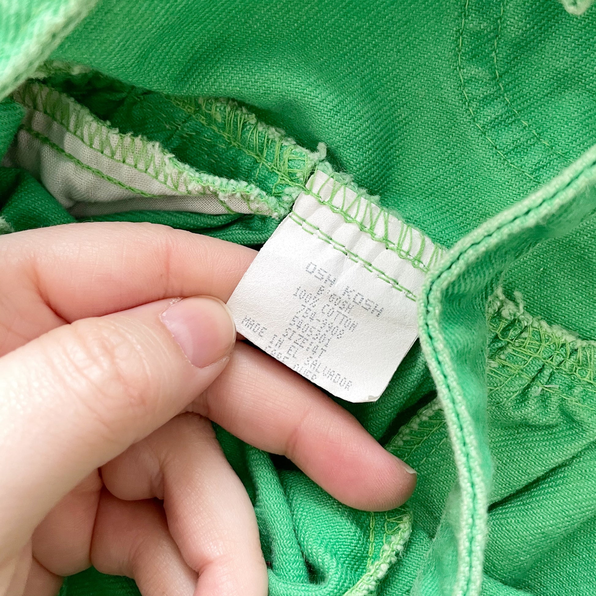OshKosh Green Shortalls - Yellow Clover Vintage Kids Clothes