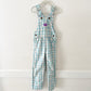 OshKosh Light Turquoise Plaid Overalls - Yellow Clover Vintage Kids Clothes