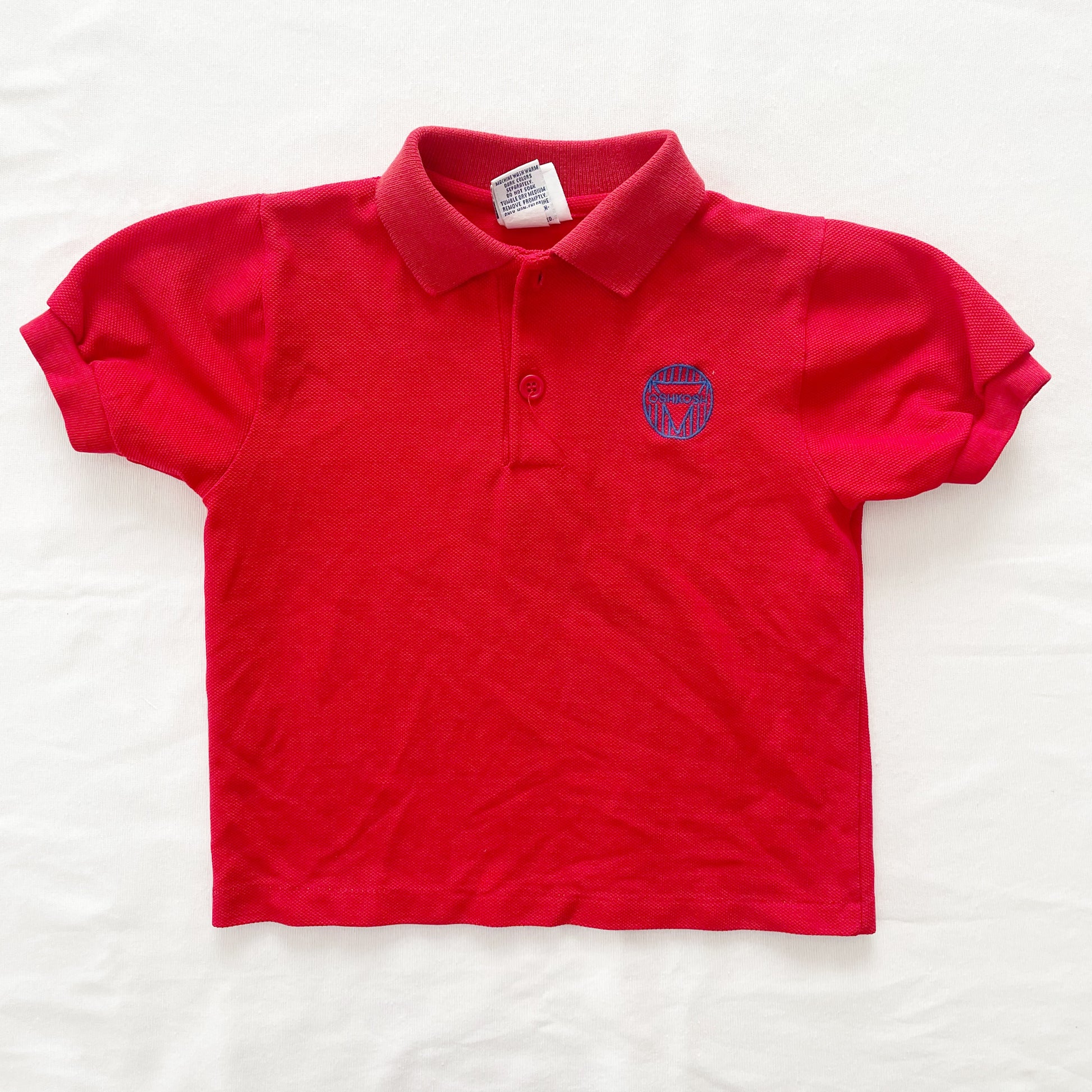 OshKosh Red Logo Embroidered Polo - Yellow Clover Vintage Kids Clothes