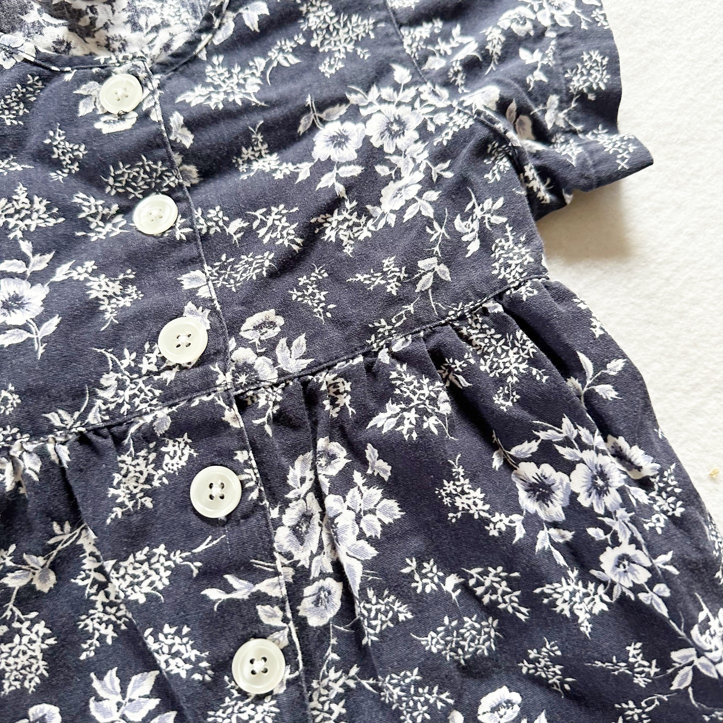 Baby Gap Navy Floral Romper - Yellow Clover Vintage Kids Clothes