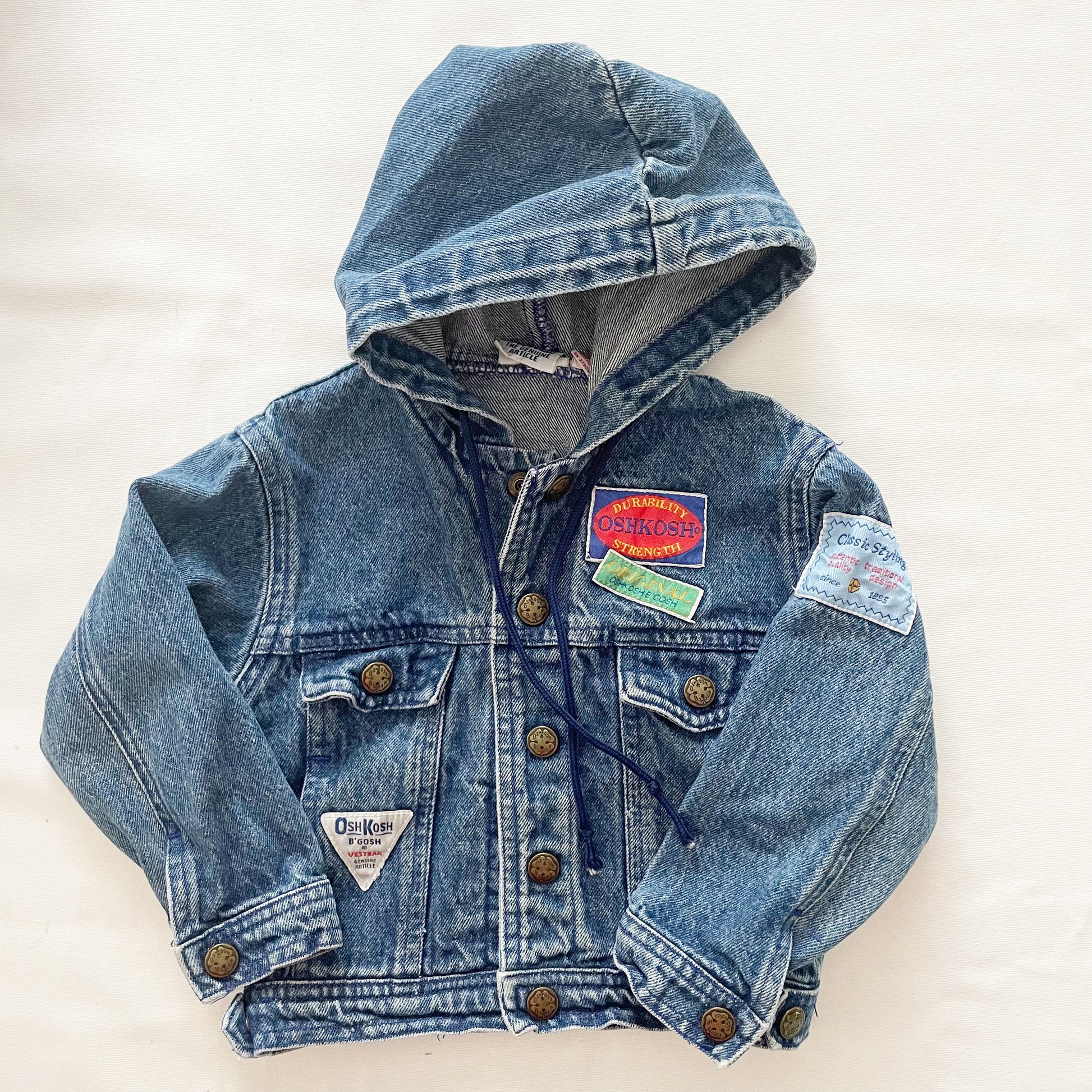Vintage OshKosh Denim Patch Hooded Jacket