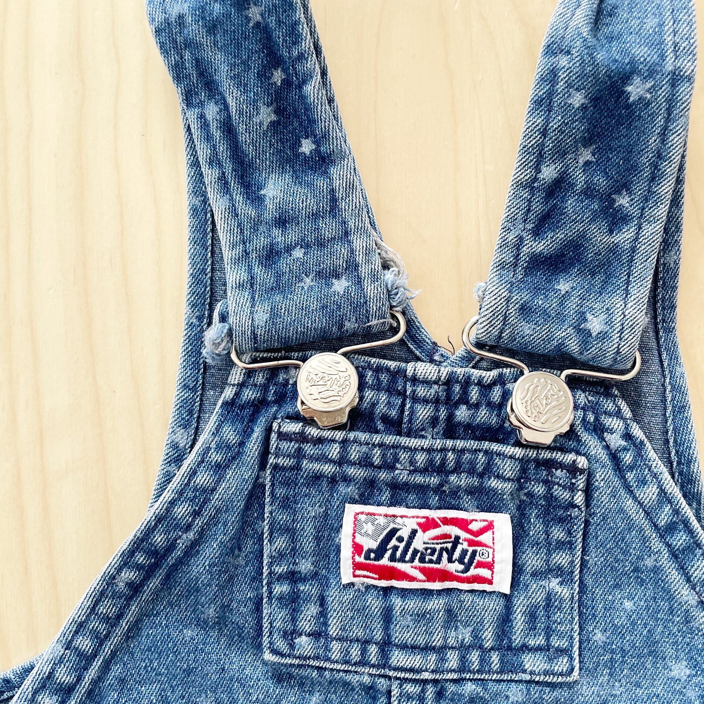 Vintage Liberty Star Print Denim Shortalls