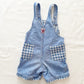 Lee Gingham Light Wash Shortalls • 3T