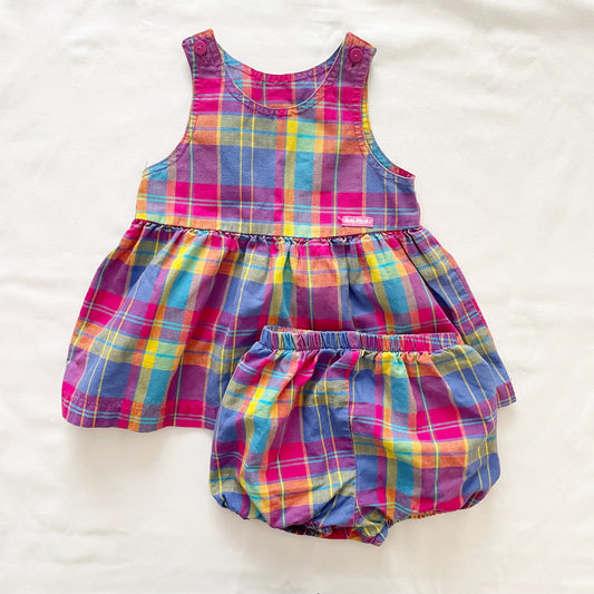 Baby B’gosh Rainbow Plaid Bubble Set