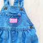 Vintage OshKosh Medium-Light Wash Bubble Overalls - Yellow Clover Vintage Kids Clothes