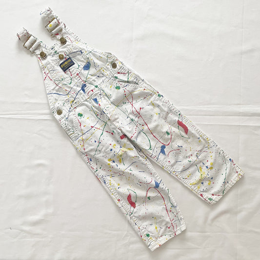 OshKosh Paint Splatter Overalls - Yellow Clover Vintage Kids Clothes