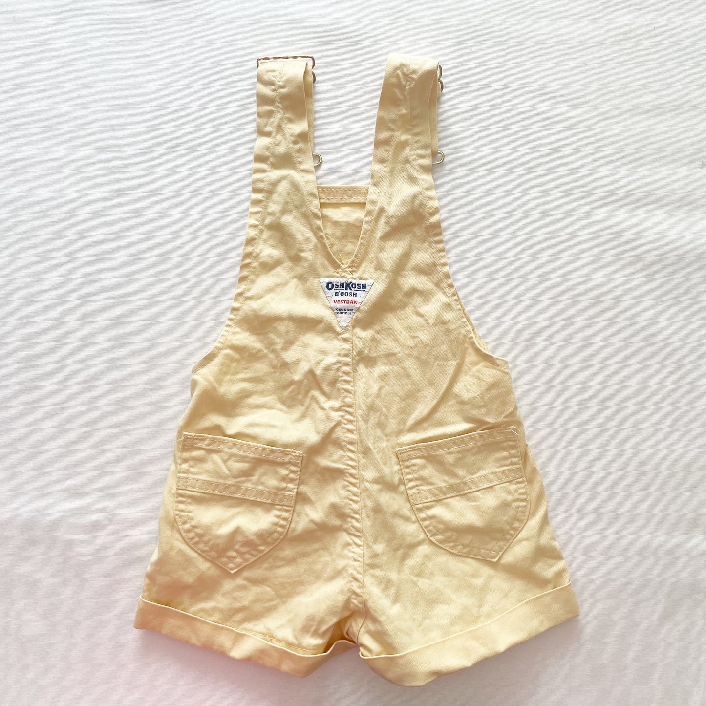 OshKosh Light Yellow Shortalls - Yellow Clover Vintage Kids Clothes