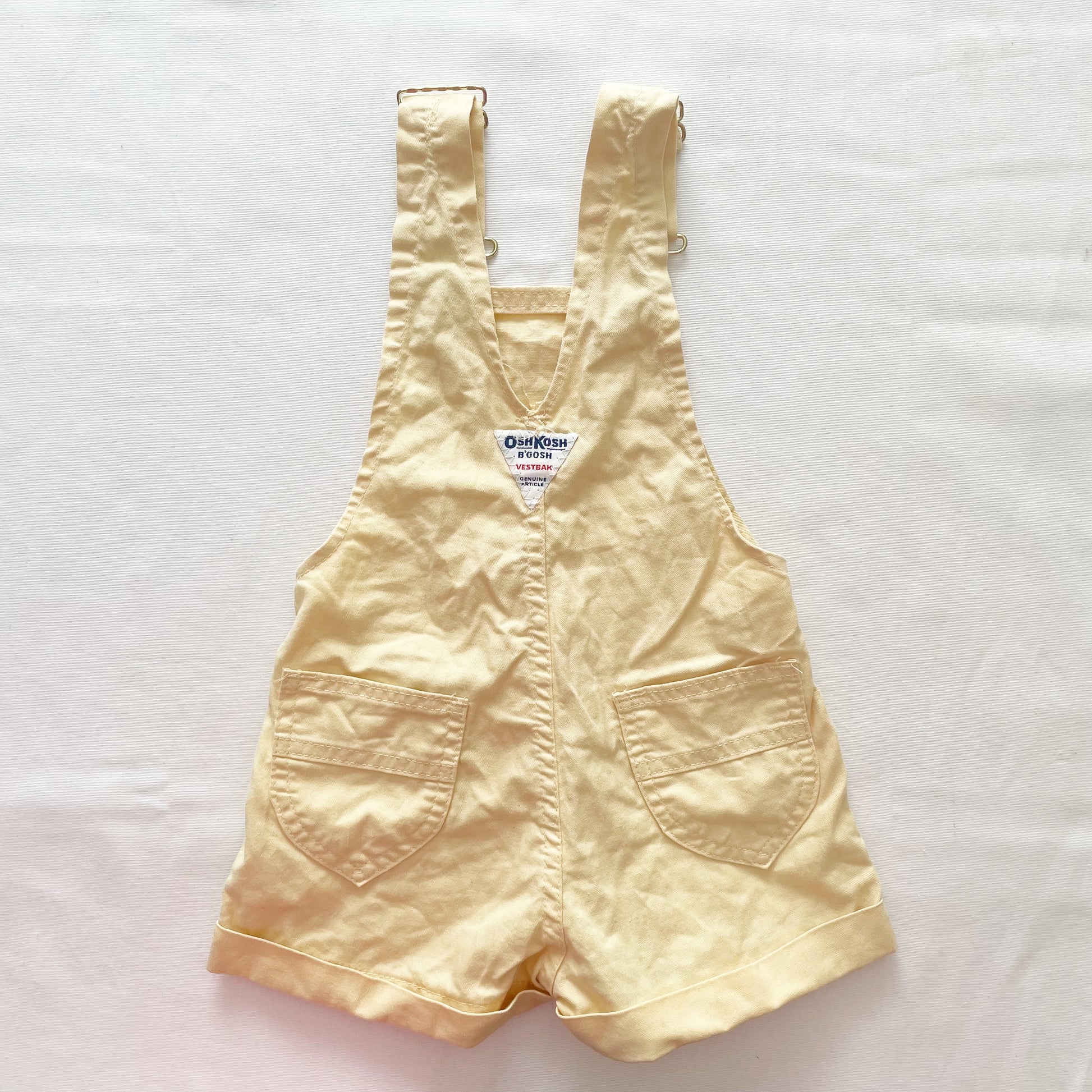OshKosh Light Yellow Shortalls - Yellow Clover Vintage Kids Clothes