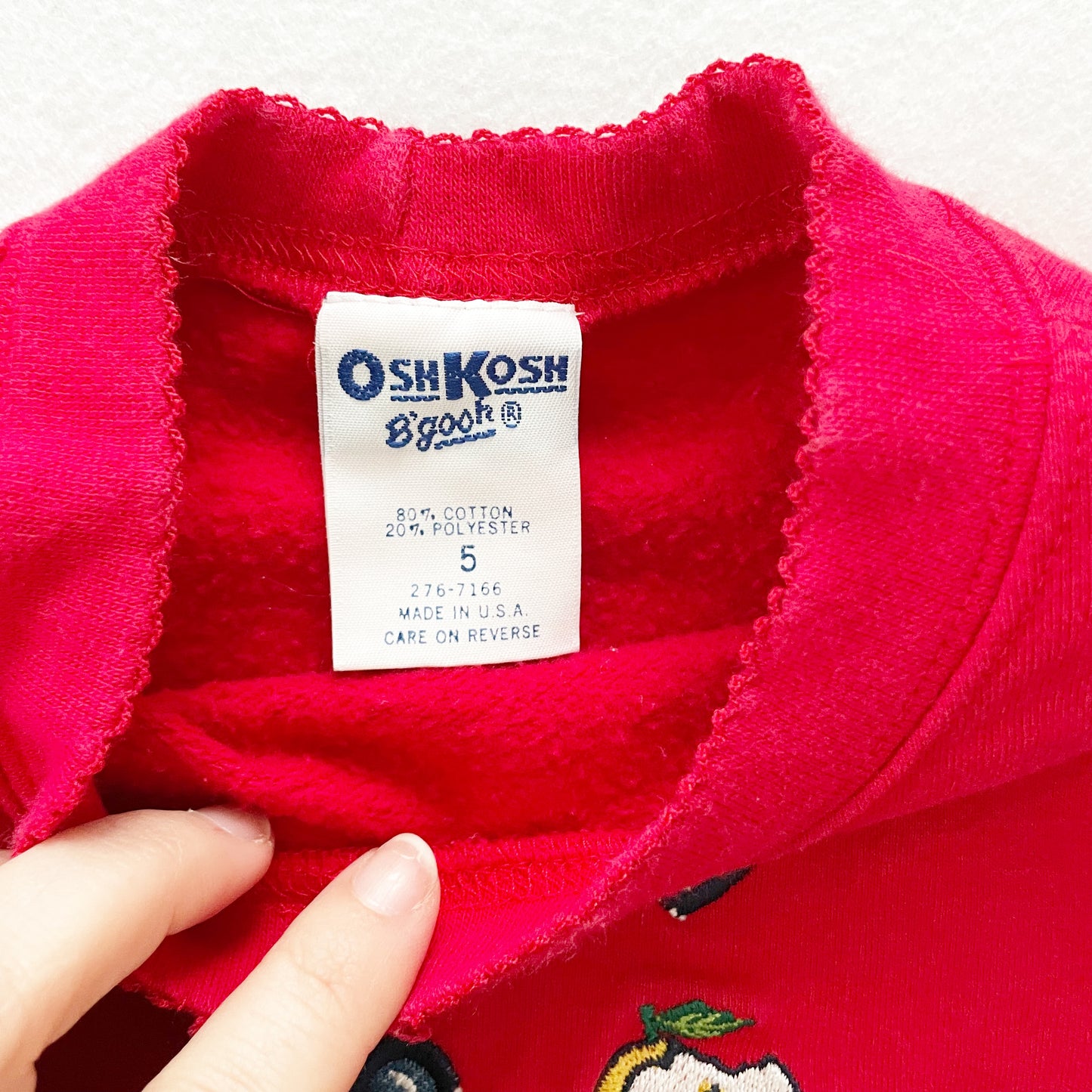 OshKosh Apples and Hearts Sweatshirt - Yellow Clover Vintage Kids Clothes