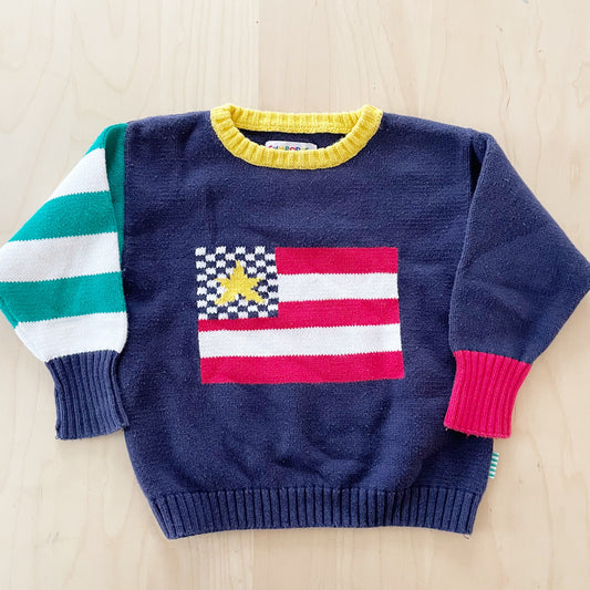 Gymboree Flag Sweater - Yellow Clover Vintage Kids Clothes