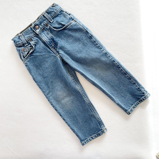 Levi’s 550 Medium Wash Orange Tab Jeans • 4y - Yellow Clover Vintage Kids Clothes