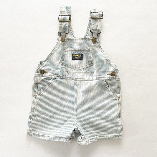 OshKosh Light Wash Hickory Stripe Shortalls - Yellow Clover Vintage Kids Clothes