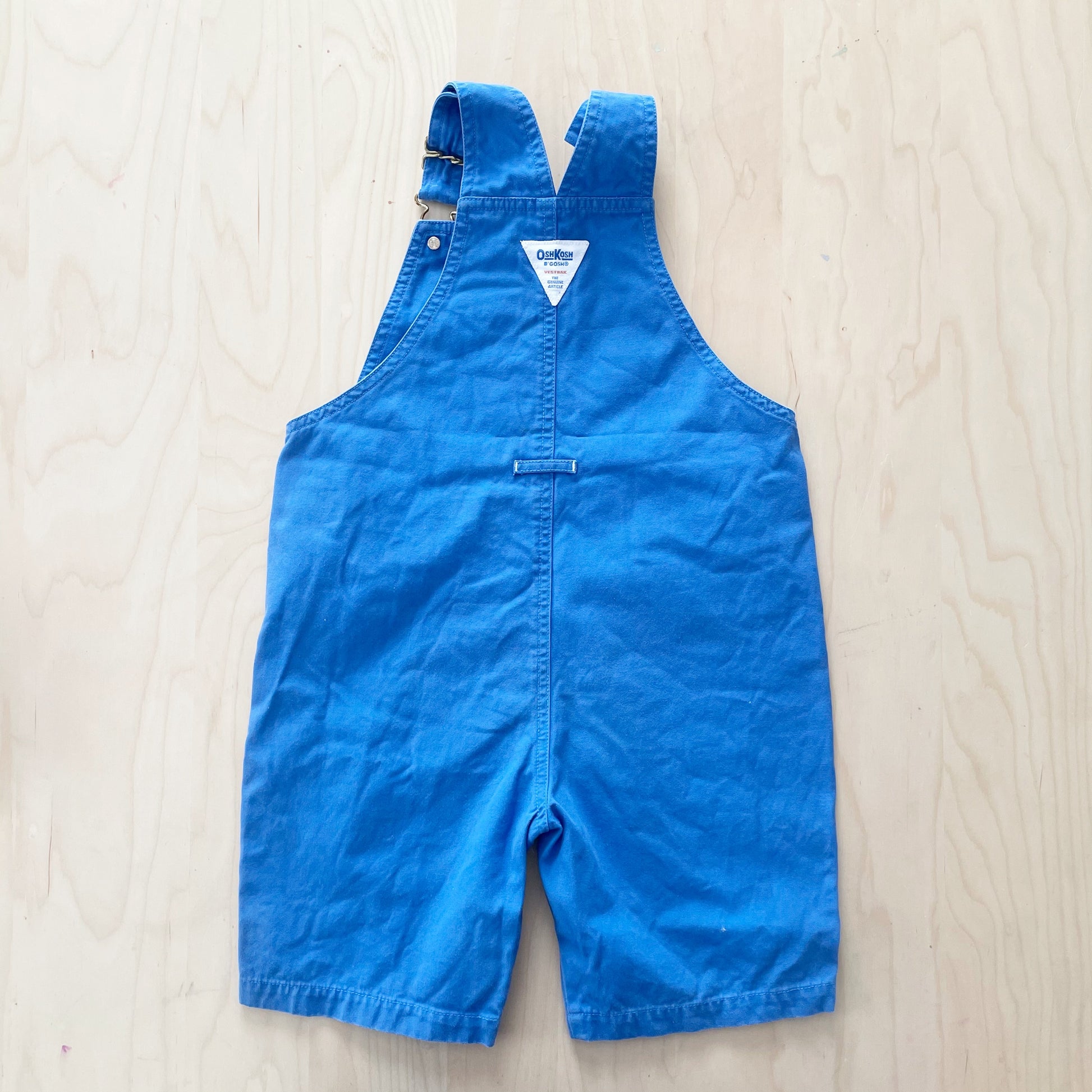OshKosh Sky Blue Baggy Shortalls - Yellow Clover Vintage Kids Clothes