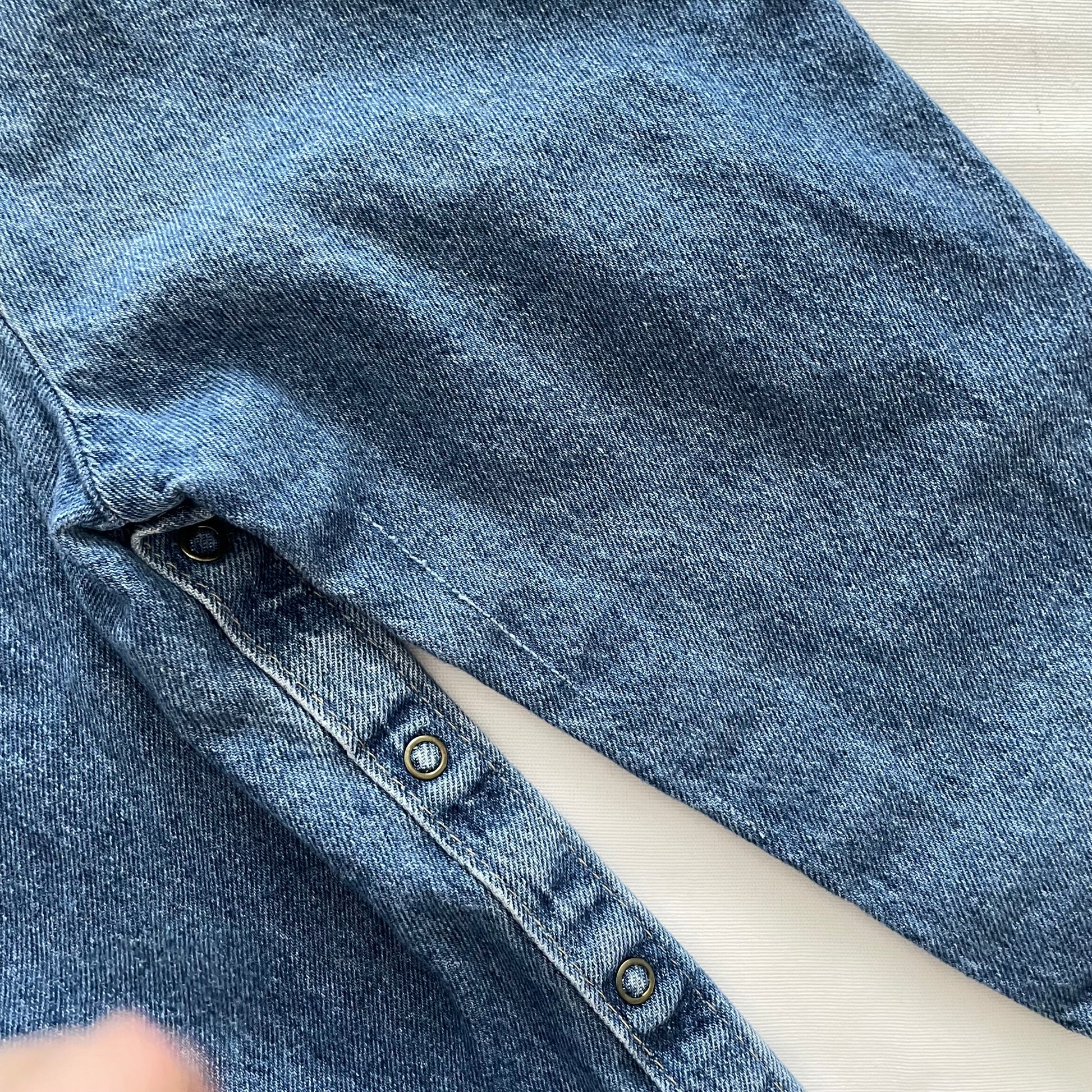 OshKosh Medium Wash Scoop Cut Denim Overalls - Yellow Clover Vintage Kids Clothes