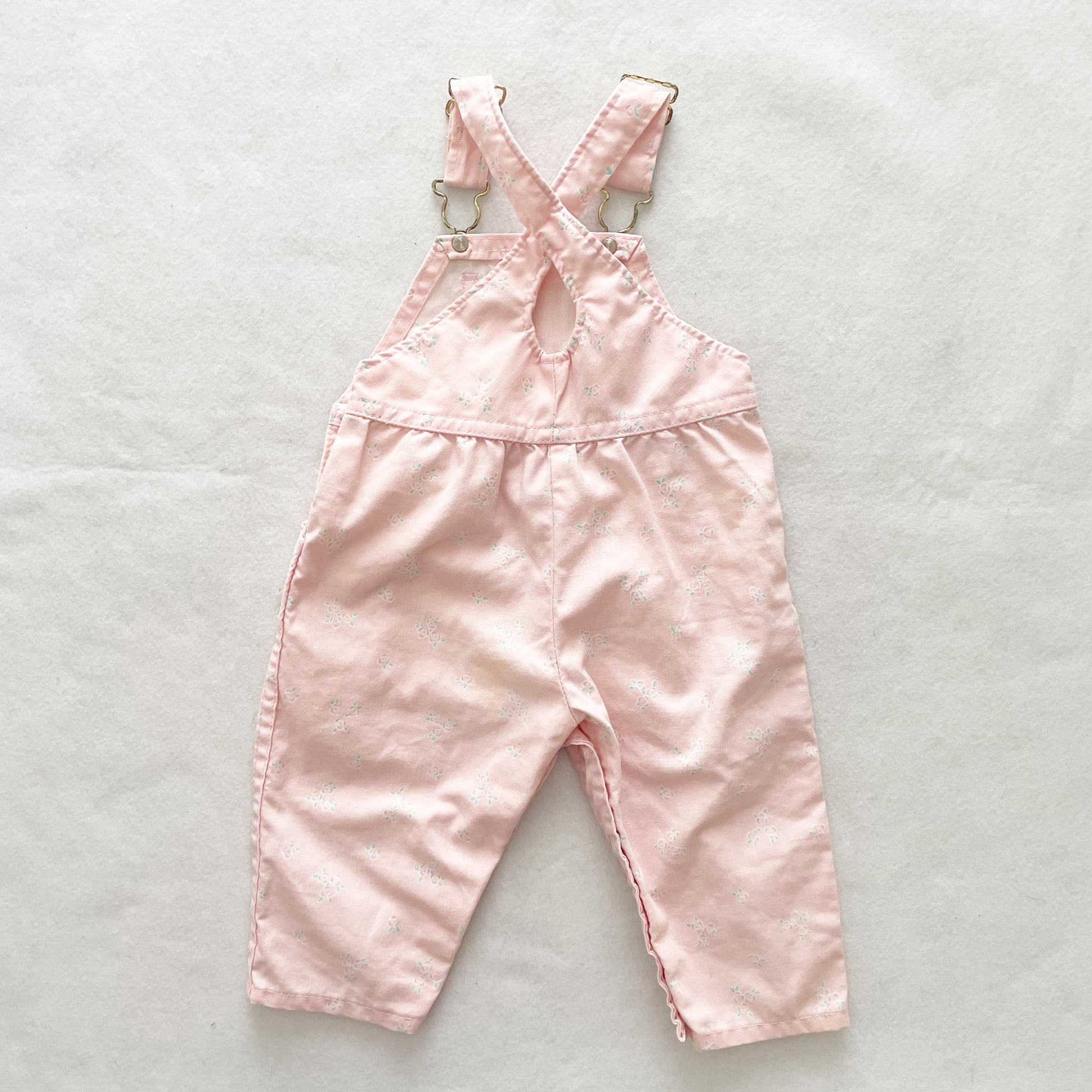 OshKosh Dainty Floral Overalls - Yellow Clover Vintage Kids Clothes
