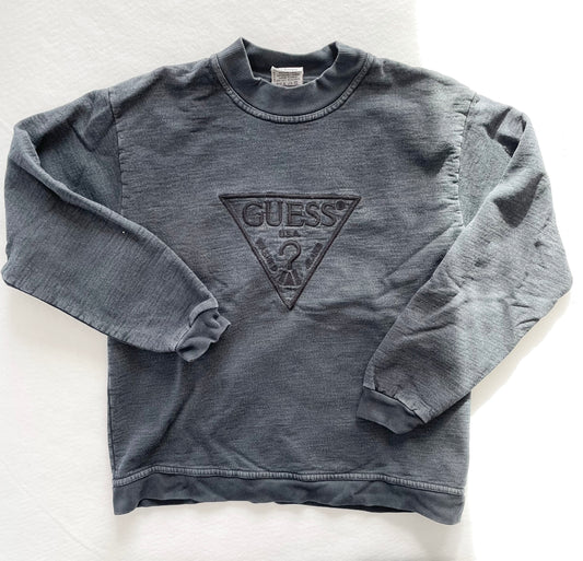 Adult Guess Logo Crewneck - Yellow Clover Vintage Kids Clothes