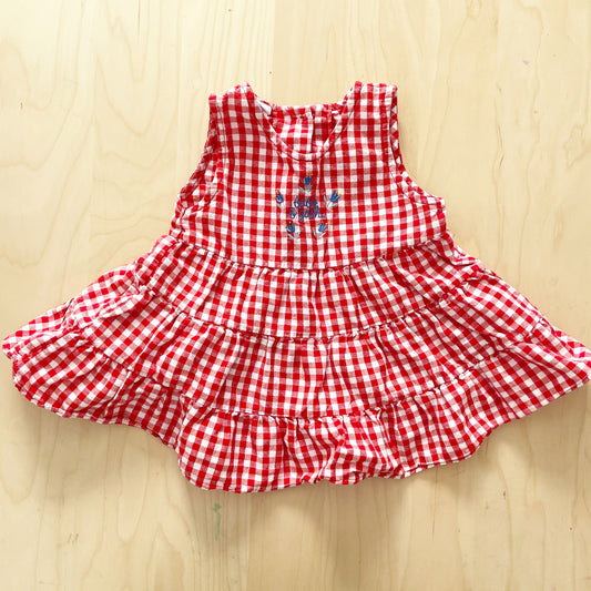 Vintage Baby B’gosh Tulip Embroidered Gingham Dress - Yellow Clover Vintage Kids Clothes