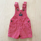 OshKosh Red Hickory Stripe Shortalls - Yellow Clover Vintage Kids Clothes