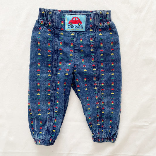 OshKosh Vehicle Woven Jogger Jeans - Yellow Clover Vintage Kids Clothes