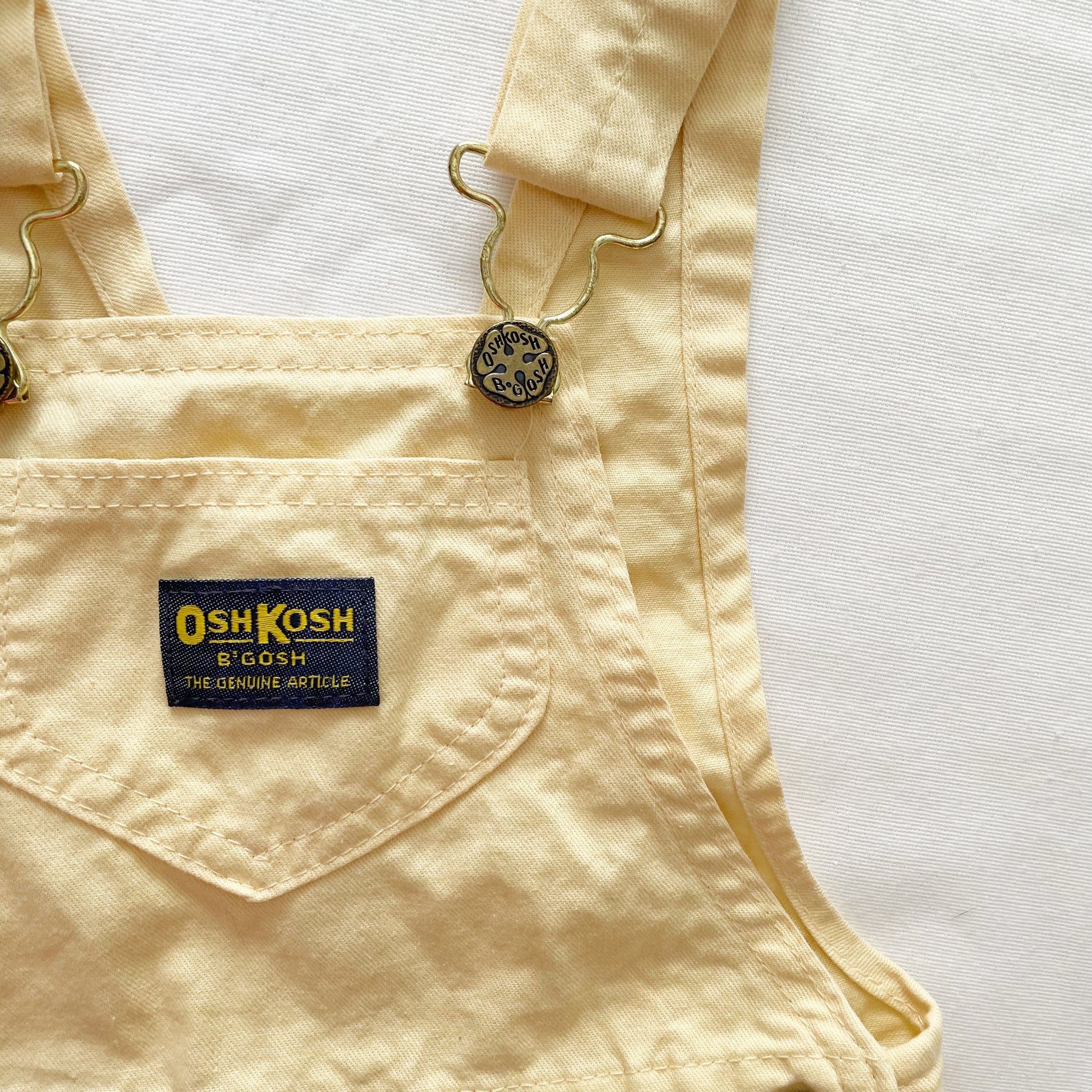 OshKosh Light Yellow Shortalls - Yellow Clover Vintage Kids Clothes