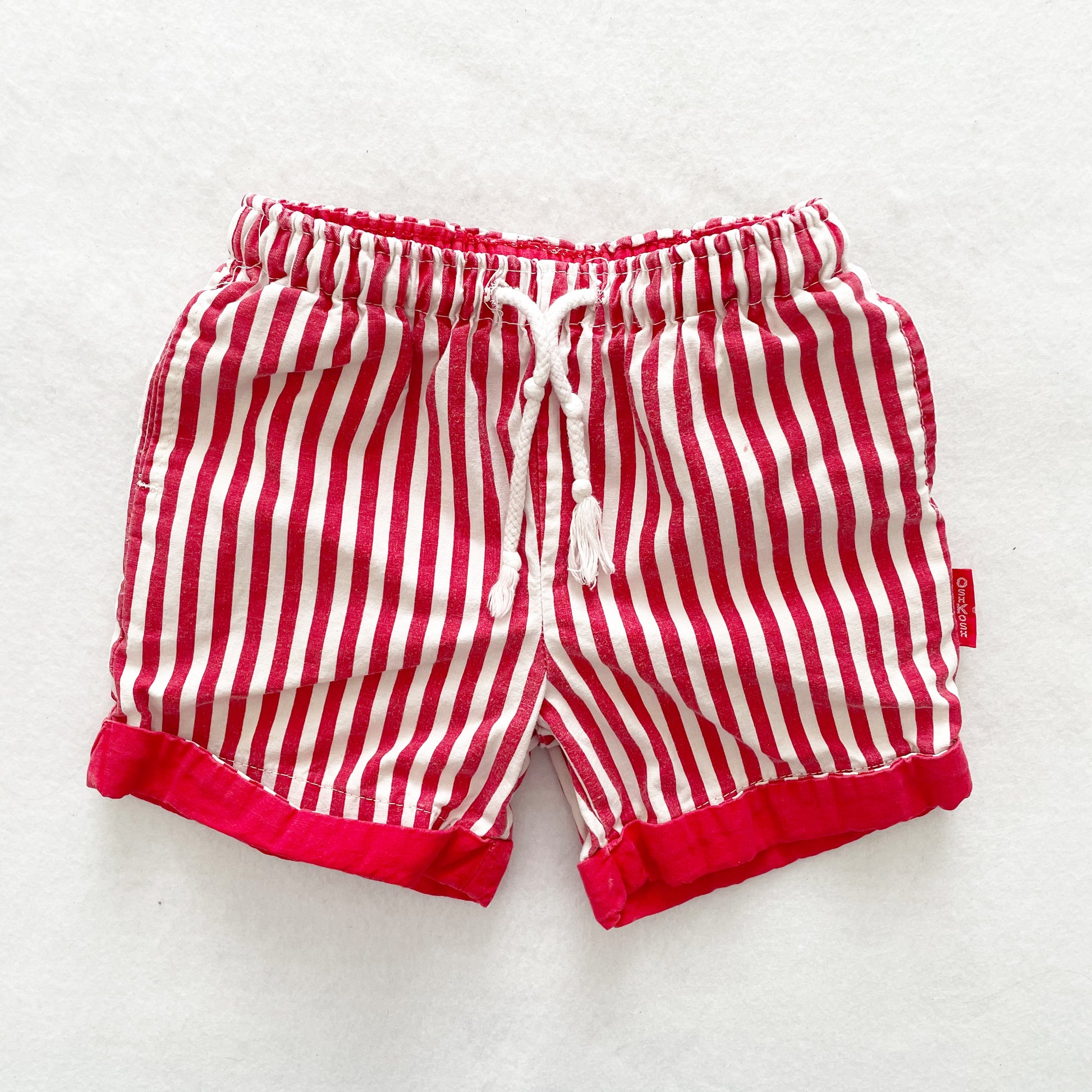 OshKosh Red Strip Shorts - Yellow Clover Vintage Kids Clothes
