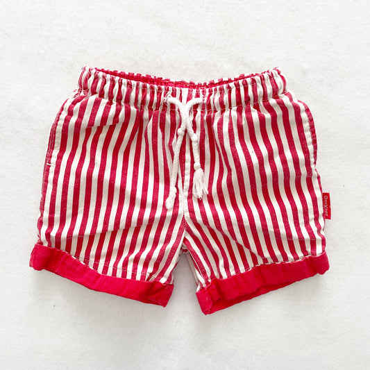 OshKosh Red Strip Shorts - Yellow Clover Vintage Kids Clothes
