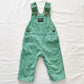 OshKosh Green Hickory Stripe Overalls - Yellow Clover Vintage Kids Clothes