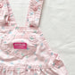 OshKosh Light Pink Floral Bow Back Shortalls - Yellow Clover Vintage Kids Clothes