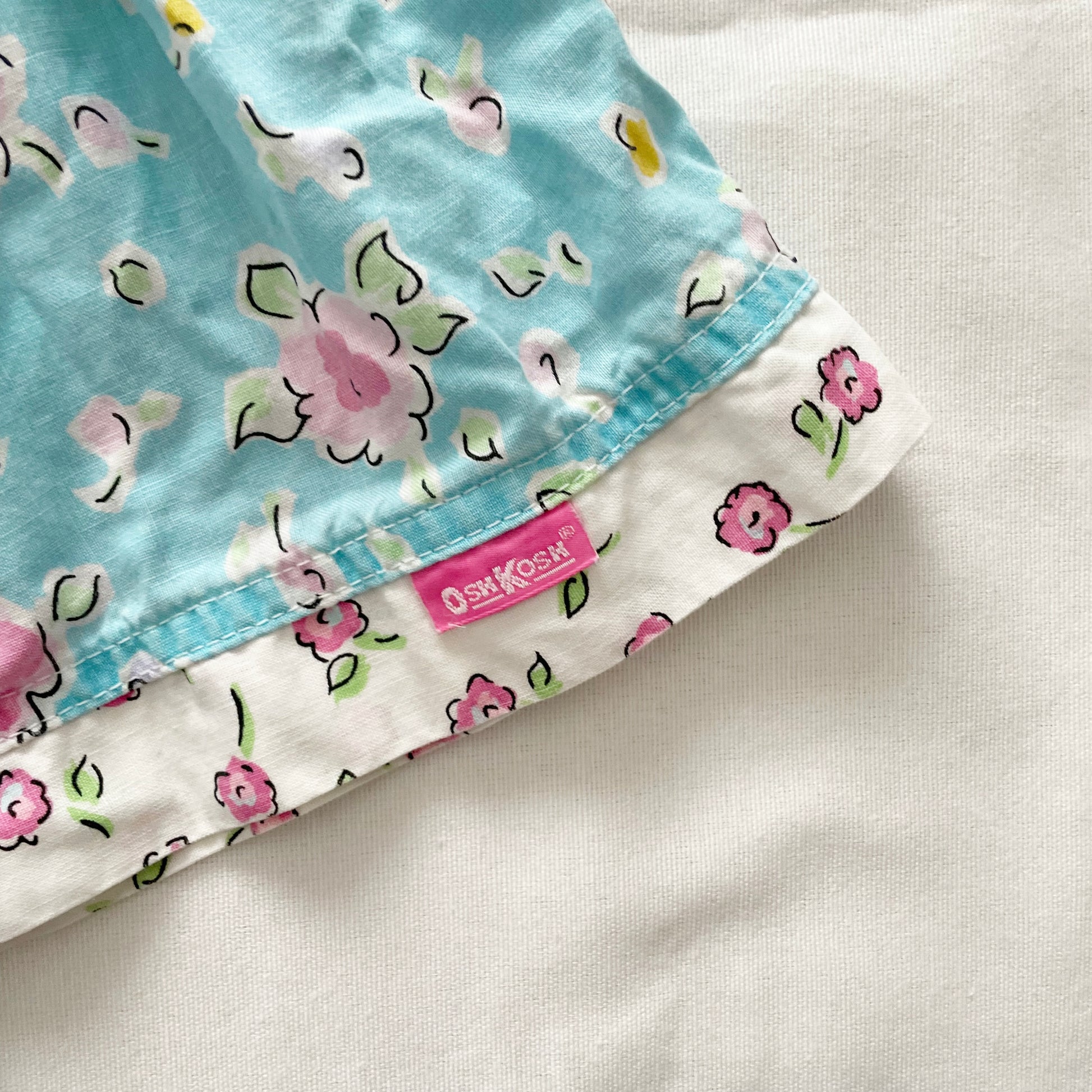 OshKosh Floral Colorblock Skirt - Yellow Clover Vintage Kids Clothes