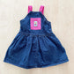 OshKosh Denim Dot Skirtall - Yellow Clover Vintage Kids Clothes