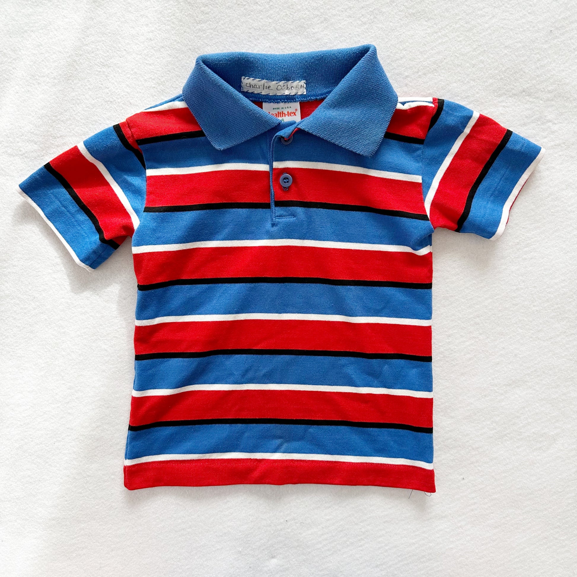 Healthtex Striped Polo - Yellow Clover Vintage Kids Clothes