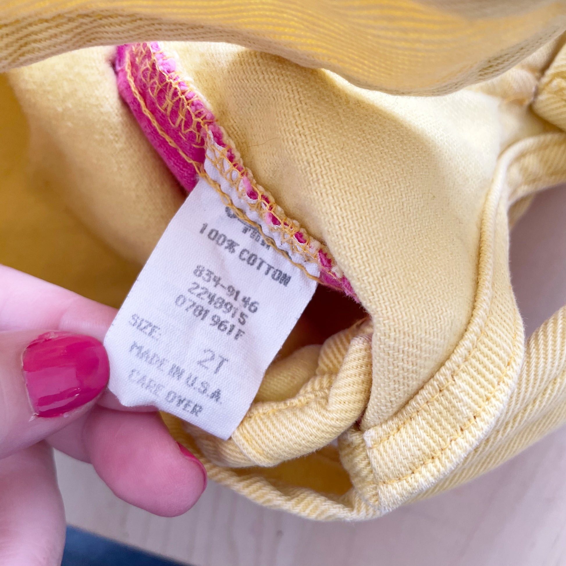 OshKosh Yellow and Pink Overalls - Yellow Clover Vintage Kids Clothes
