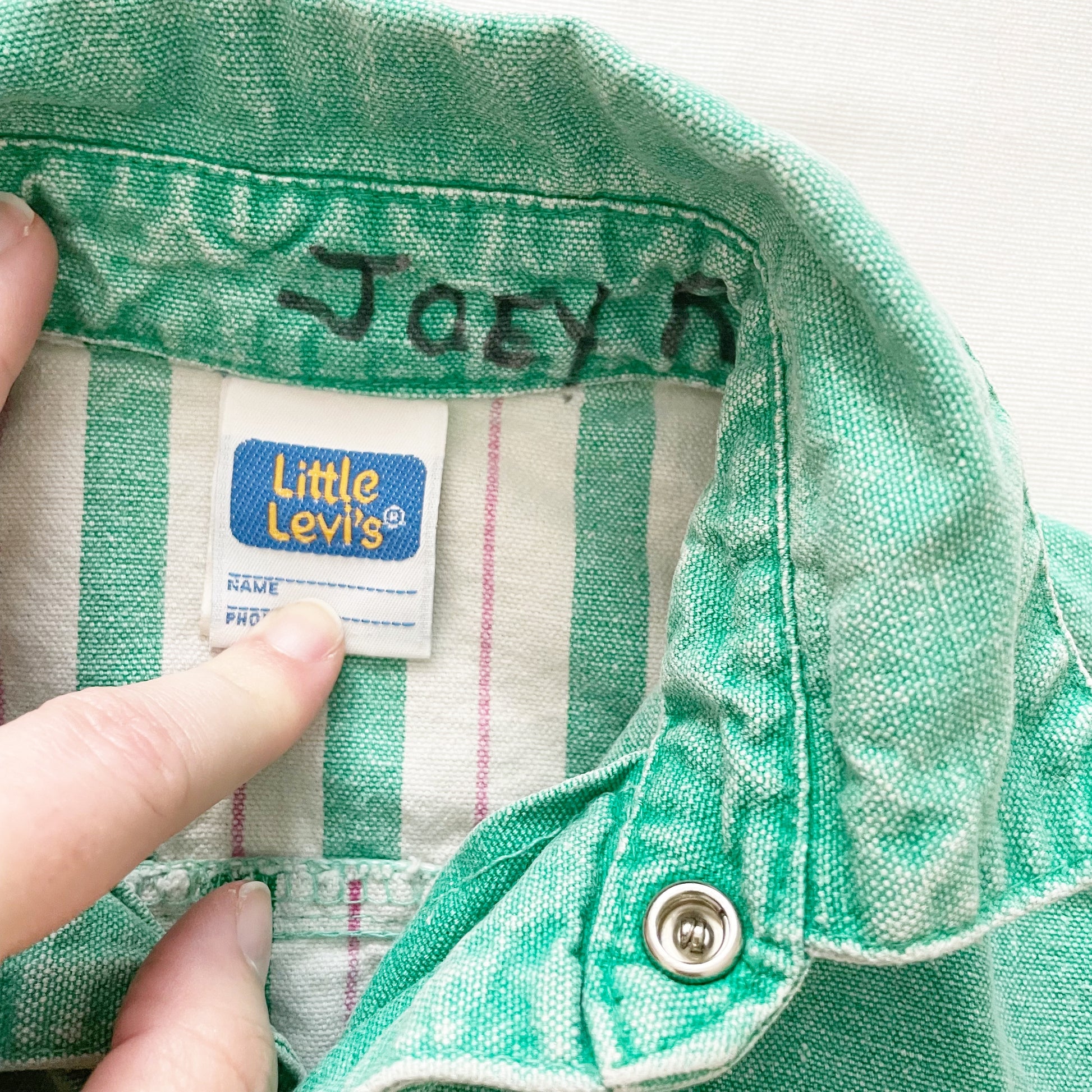Levi’s Light Green Wash Jacket - Yellow Clover Vintage Kids Clothes