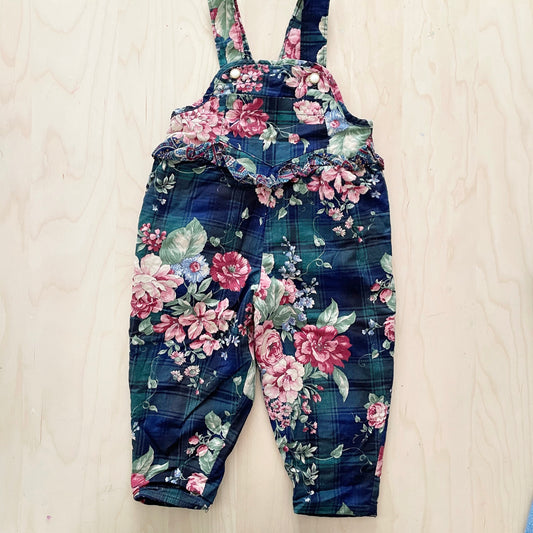 Vintage Floral Lined Cotton Romper - Yellow Clover Vintage Kids Clothes
