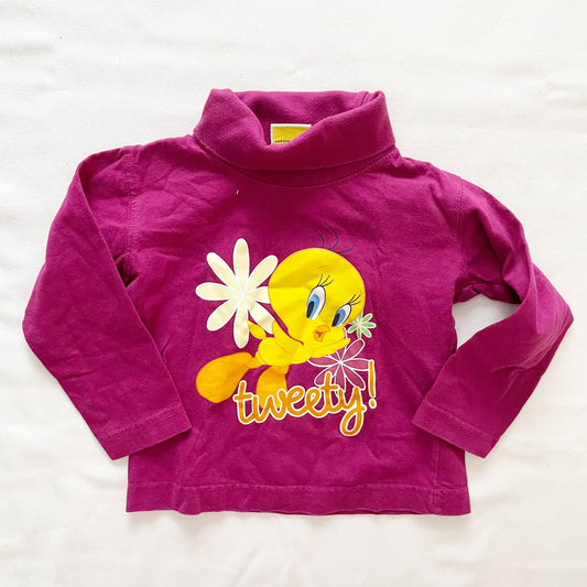 Tweety Graphic Turtleneck - Yellow Clover Vintage Kids Clothes