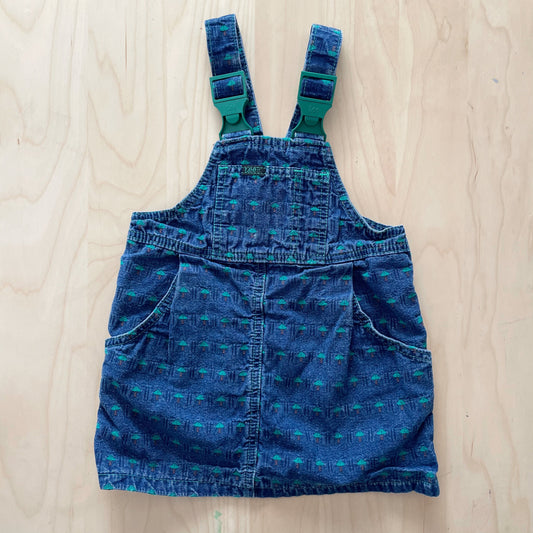 Lee Tree Embroidered Denim Buckle Skirtall - Yellow Clover Vintage Kids Clothes