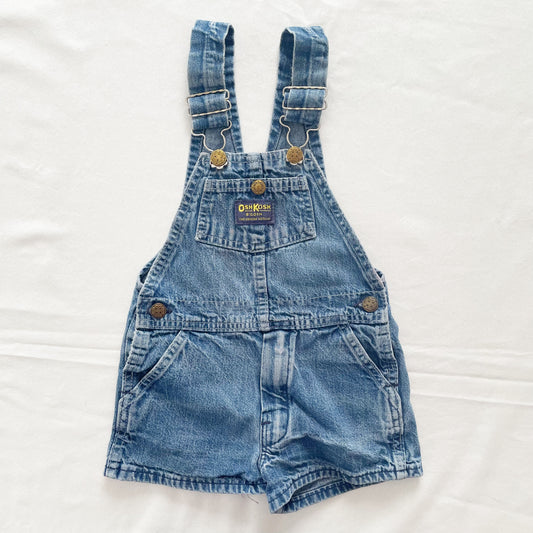 OshKosh Classic Cut Denim Shortalls - Yellow Clover Vintage Kids Clothes