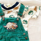 In Design Dinosaur Overalls Set - Yellow Clover Vintage Kids Clothes