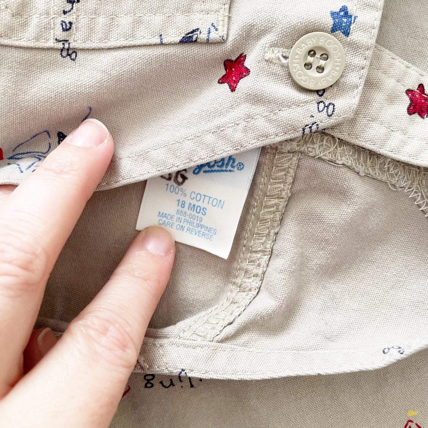 OshKosh Nautical Tan Overalls - Yellow Clover Vintage Kids Clothes