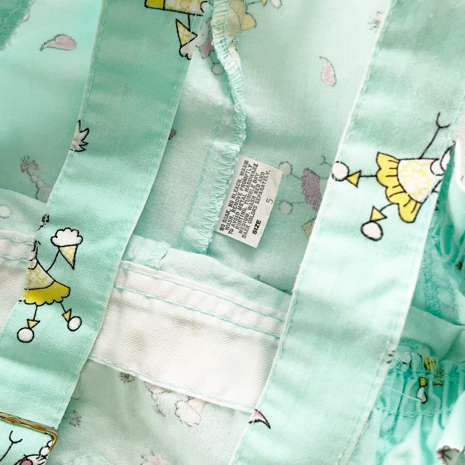 OshKosh Ice Cream Girls Shortalls - Yellow Clover Vintage Kids Clothes