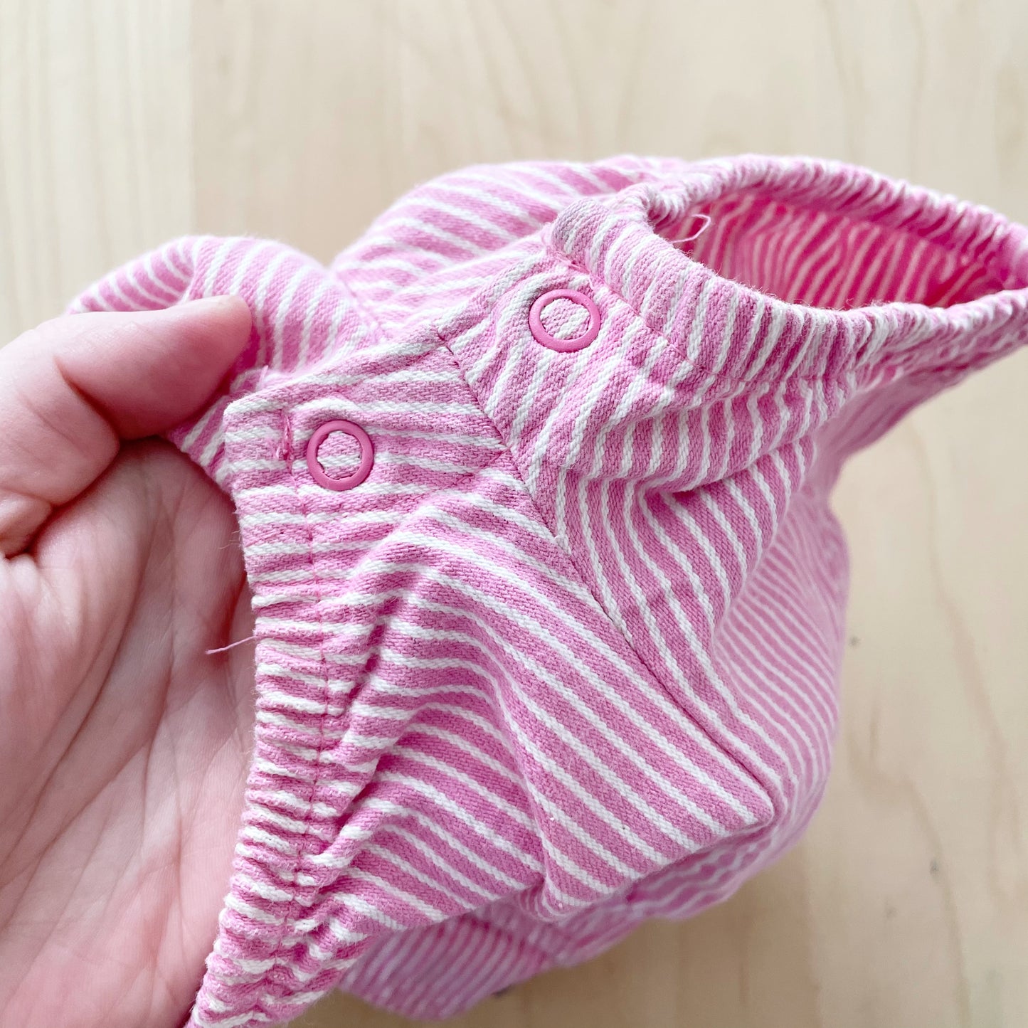 OshKosh Pink Engineer Stripe Bubble Overalls