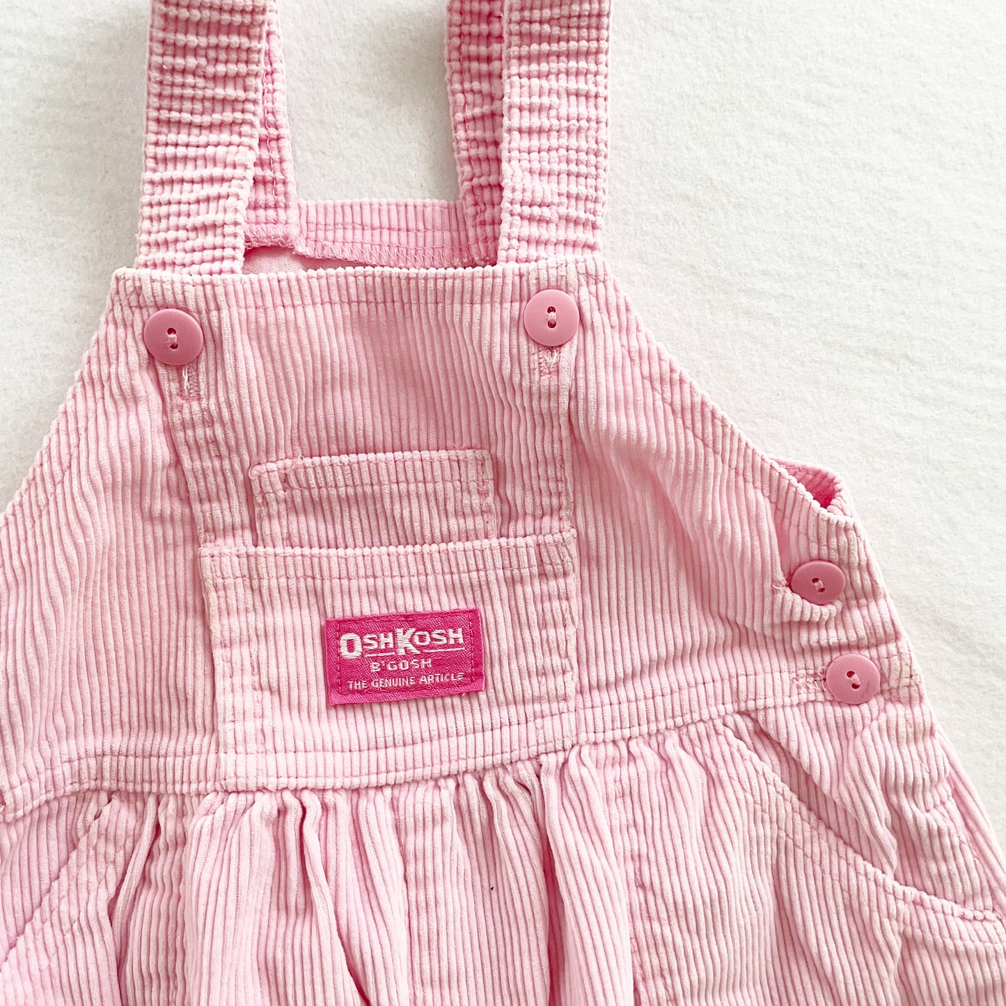 OshKosh Light Pink Cord Overalls - Yellow Clover Vintage Kids Clothes