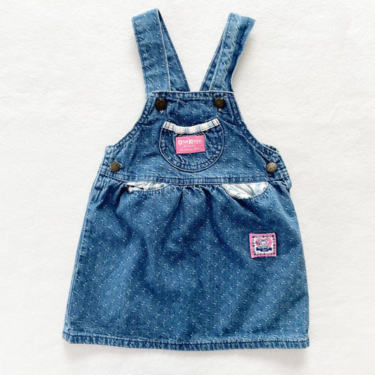OshKosh Textured Denim Skirtall - Yellow Clover Vintage Kids Clothes